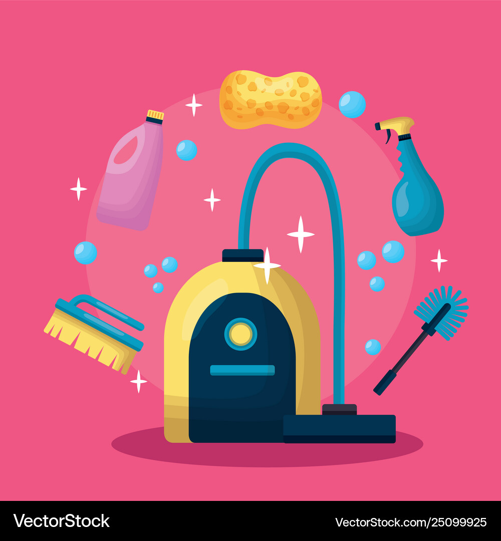 Spring cleaning tools Royalty Free Vector Image
