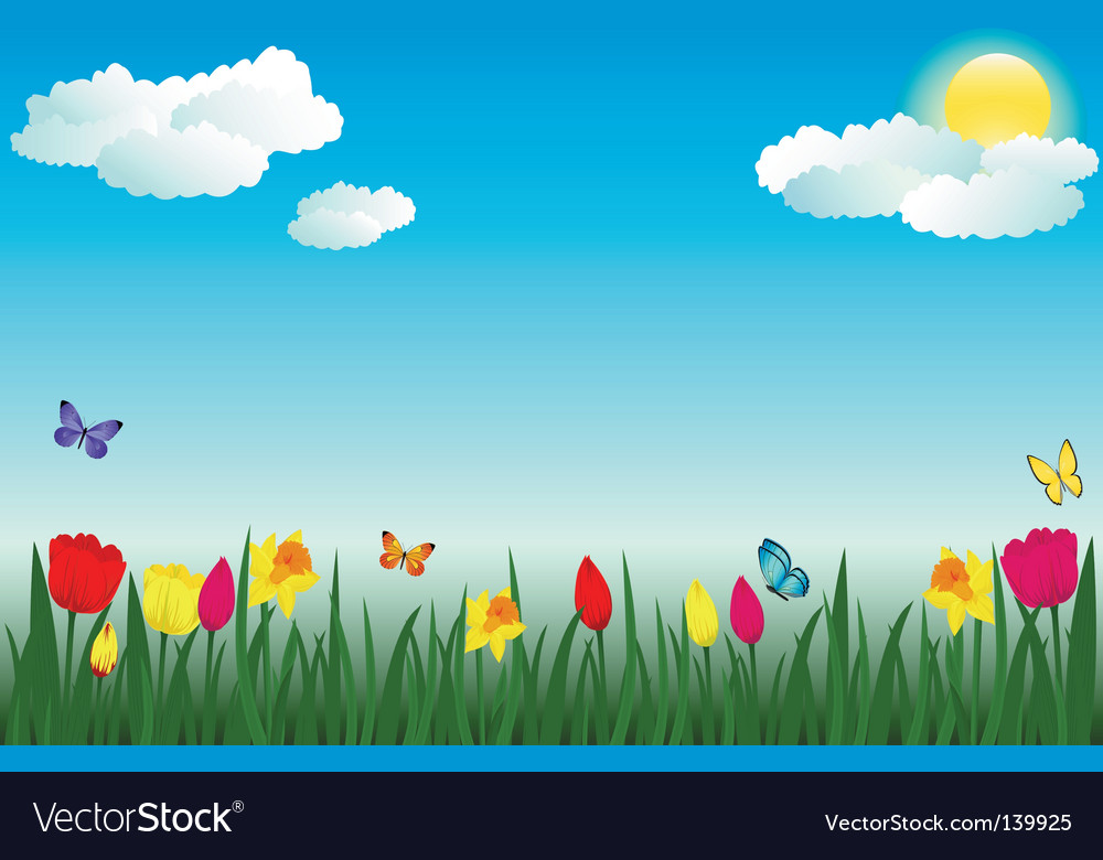 Spring Meadow with Flowers