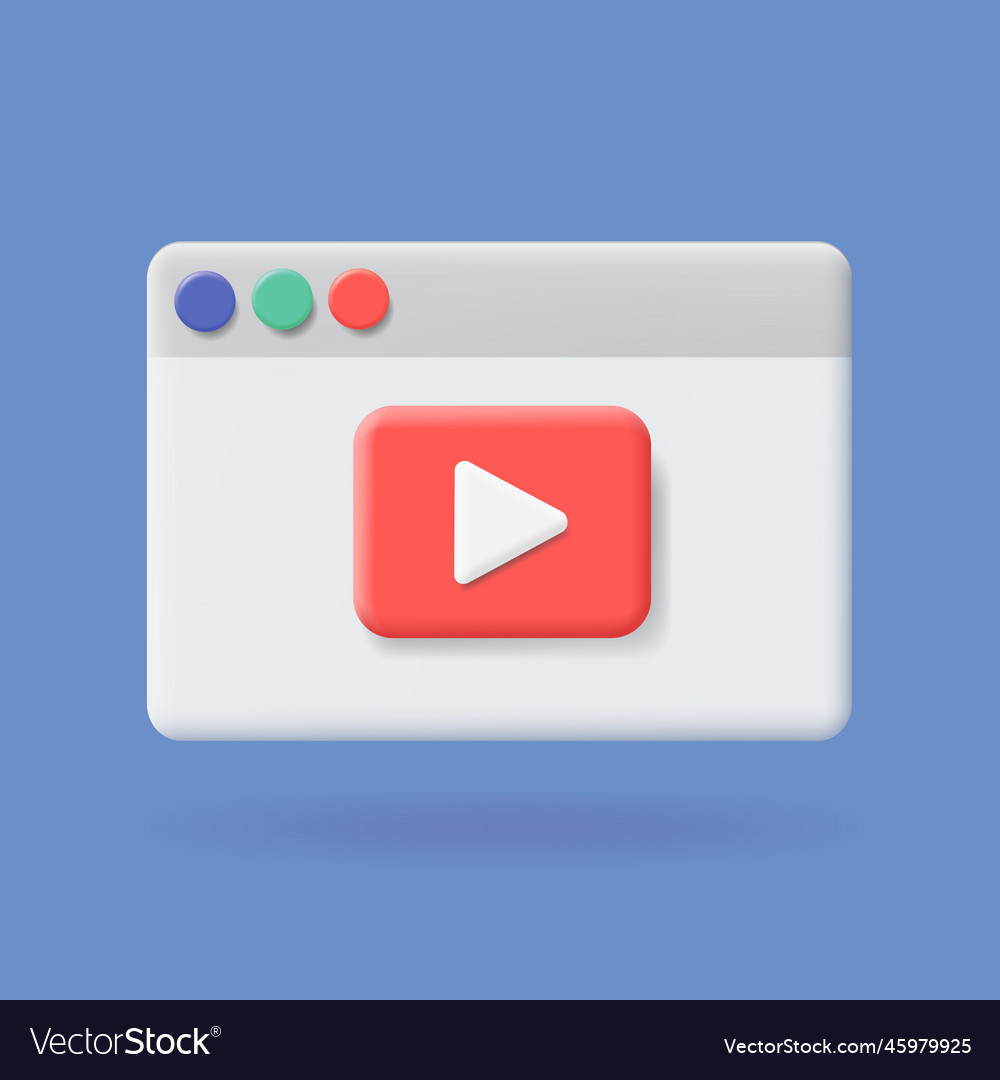  browser video player content streaming Vector Image