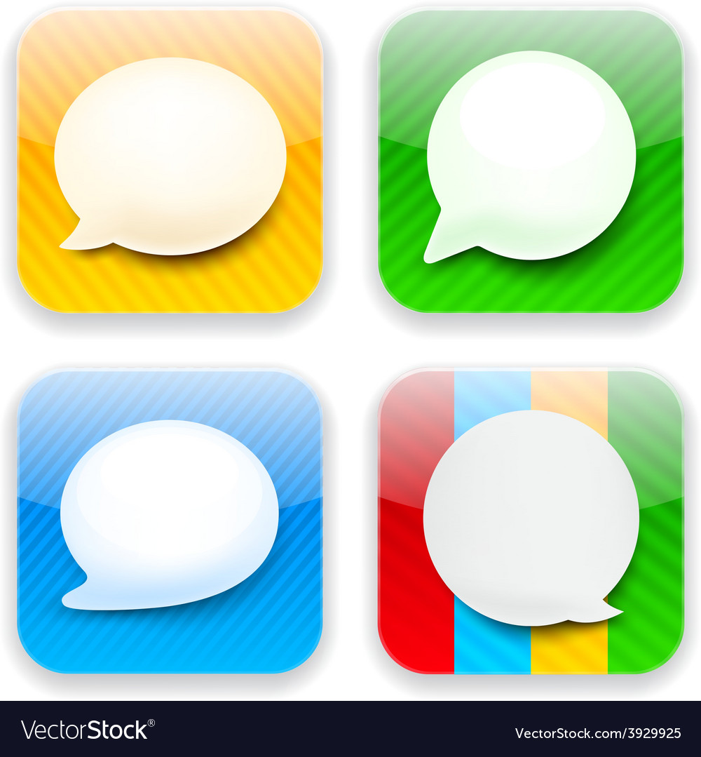 Web speech bubble app icons