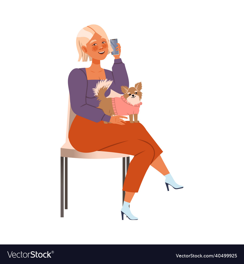 Woman character waiting in queue or line vector image Woman character waiting in queue or line