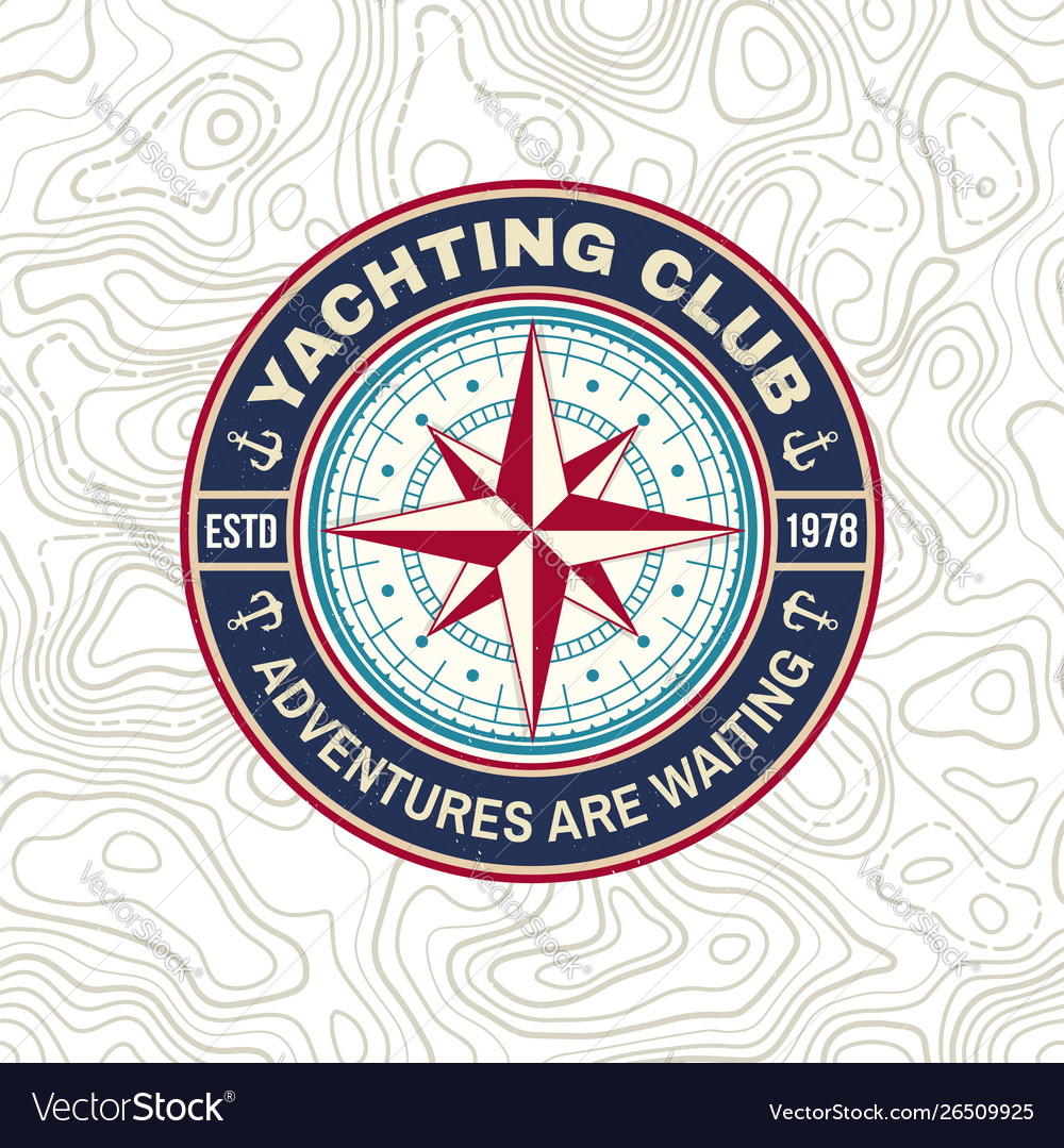 Yacht club badge concept for yachting Royalty Free Vector