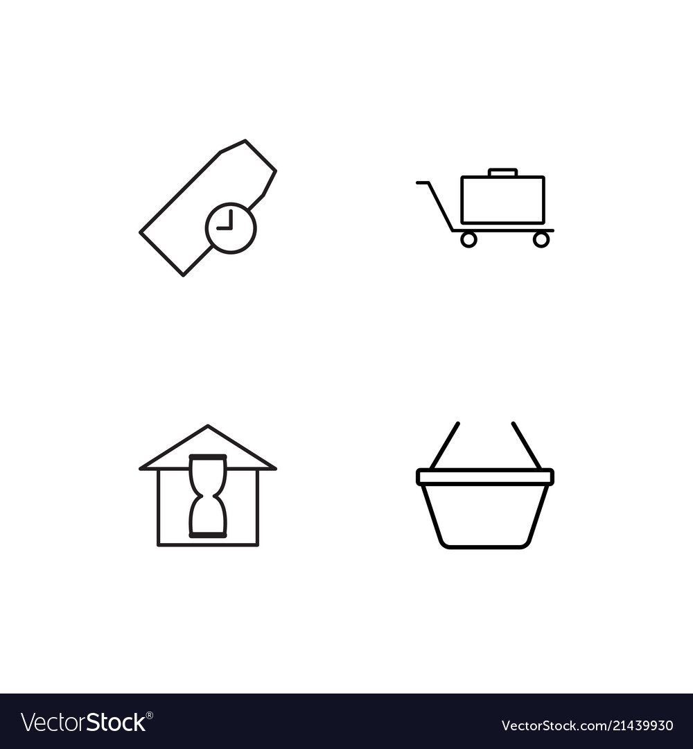 Commerce linear icons set simple outline