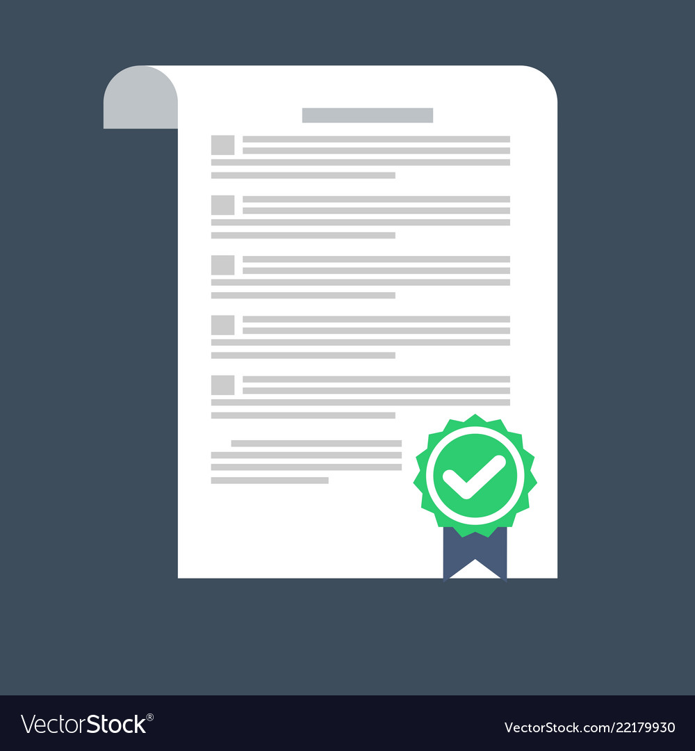 Contract icon in a flat style isolated