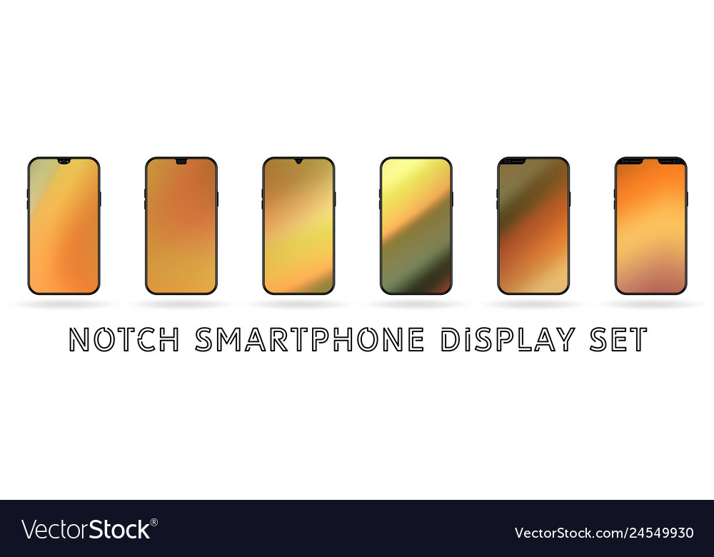Different smartphone display notches set vector image Different smartphone display notches set