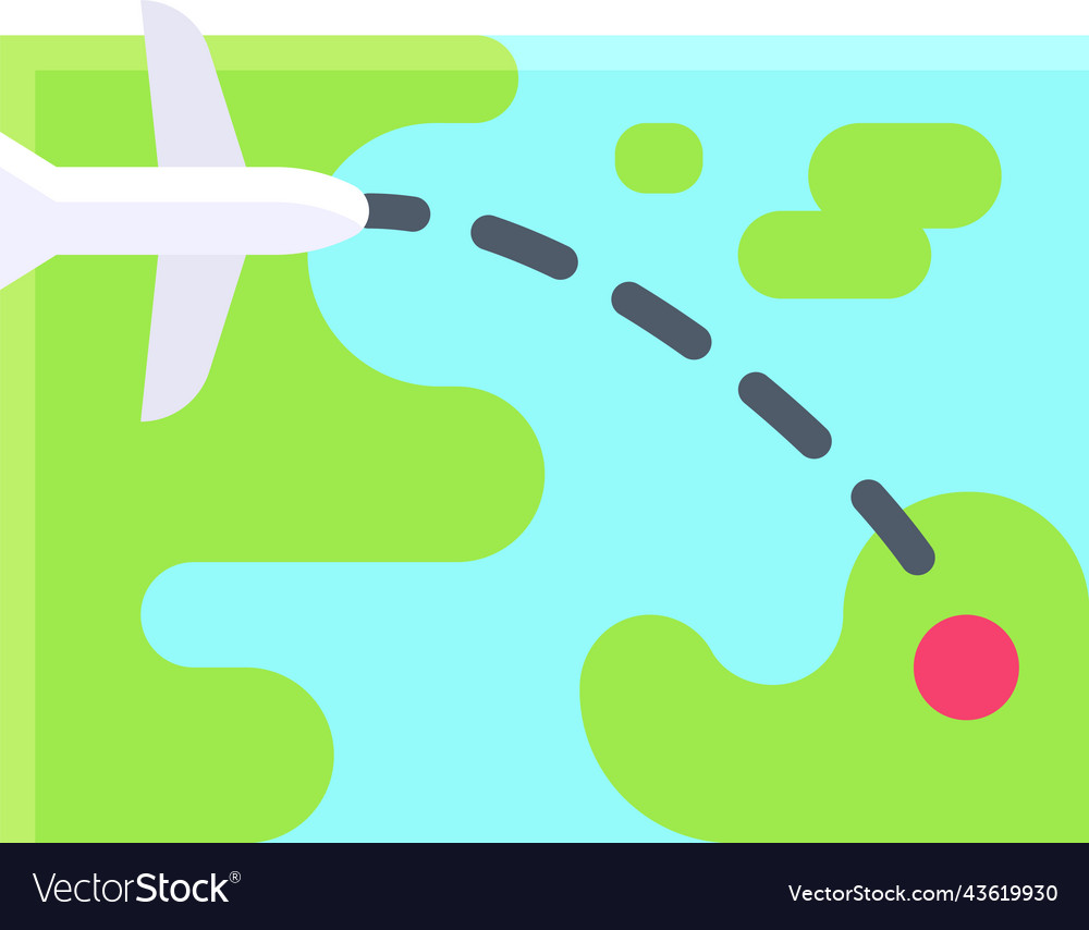Flight route icon location map and navigation