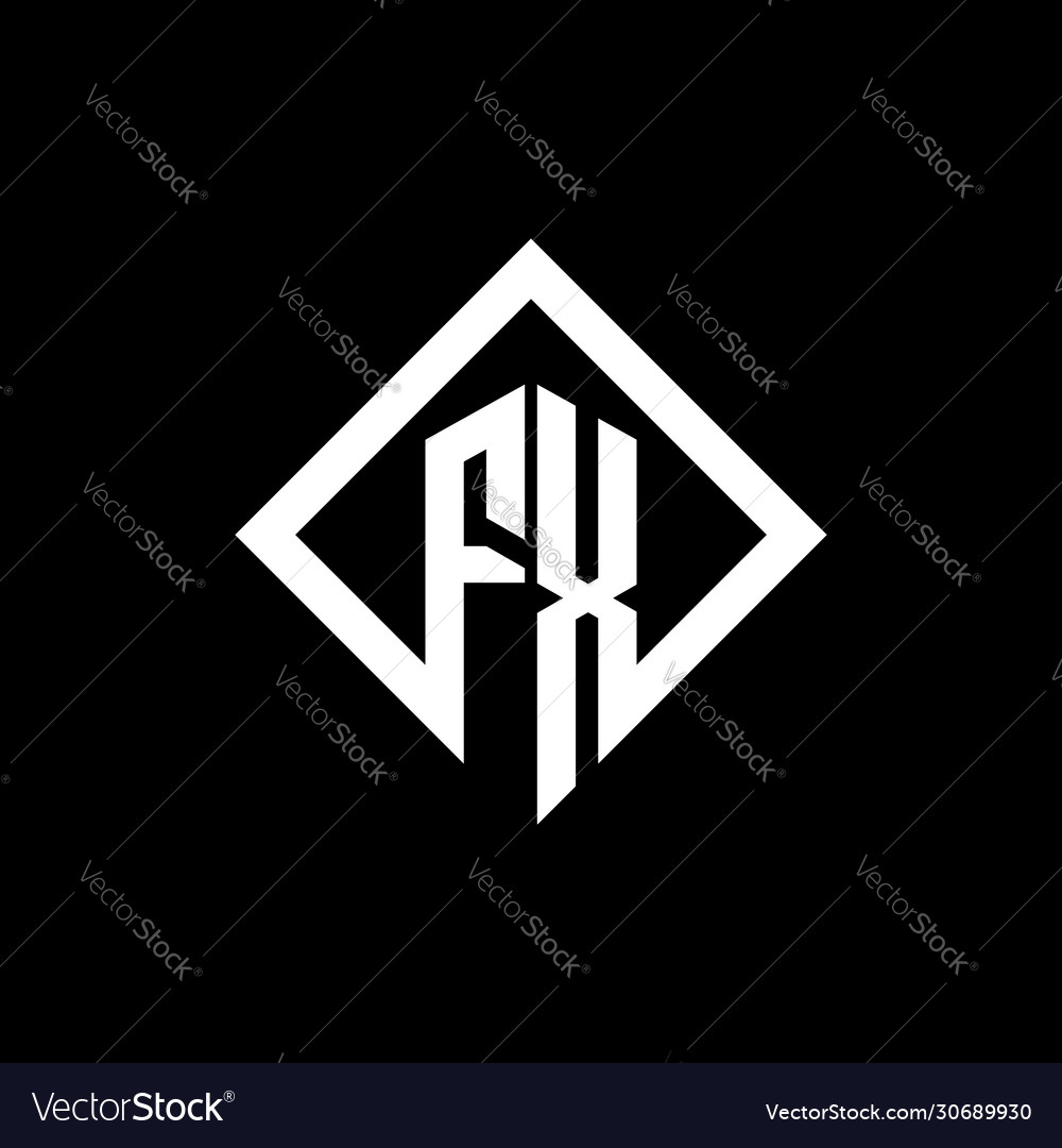 Fx logo monogram with square rotate style design