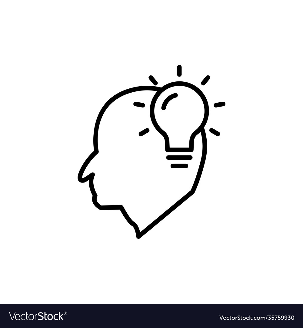 Head line icon with light bulb concept new