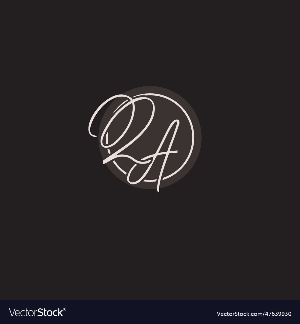 Initialen qa Logo Monogramm mit einfacher Kreislinie
