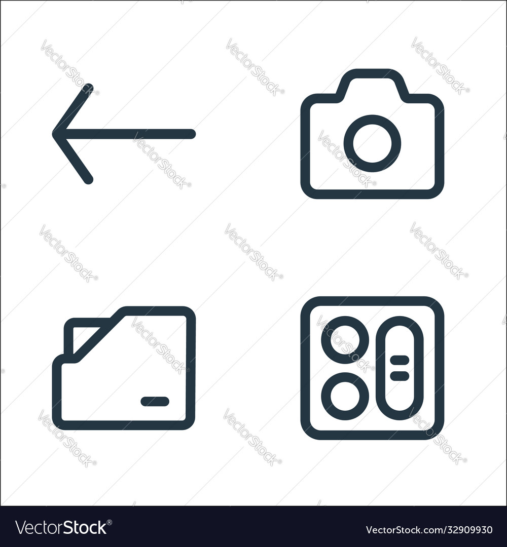 Interface line icons linear set quality vector image Interface line icons linear set quality