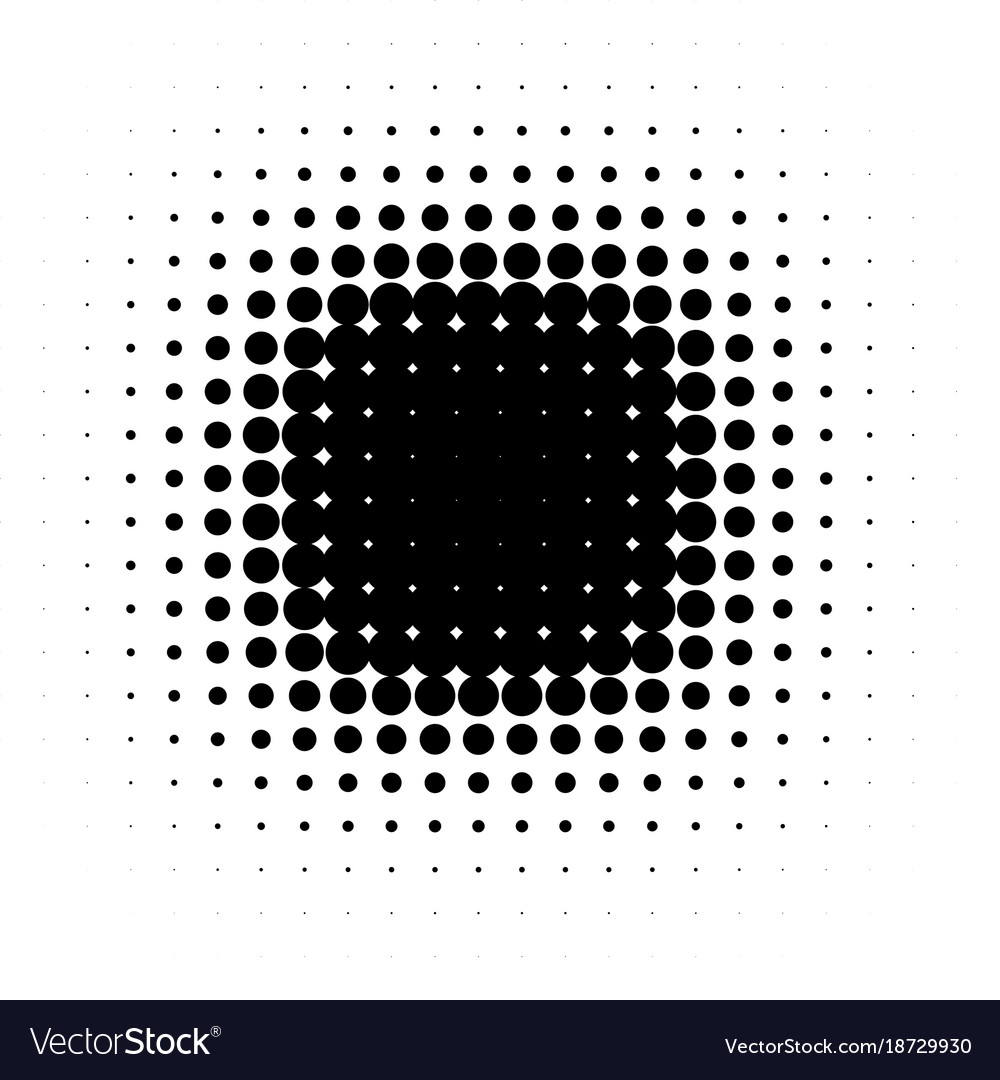 Isolated black color abstract round shape halftone