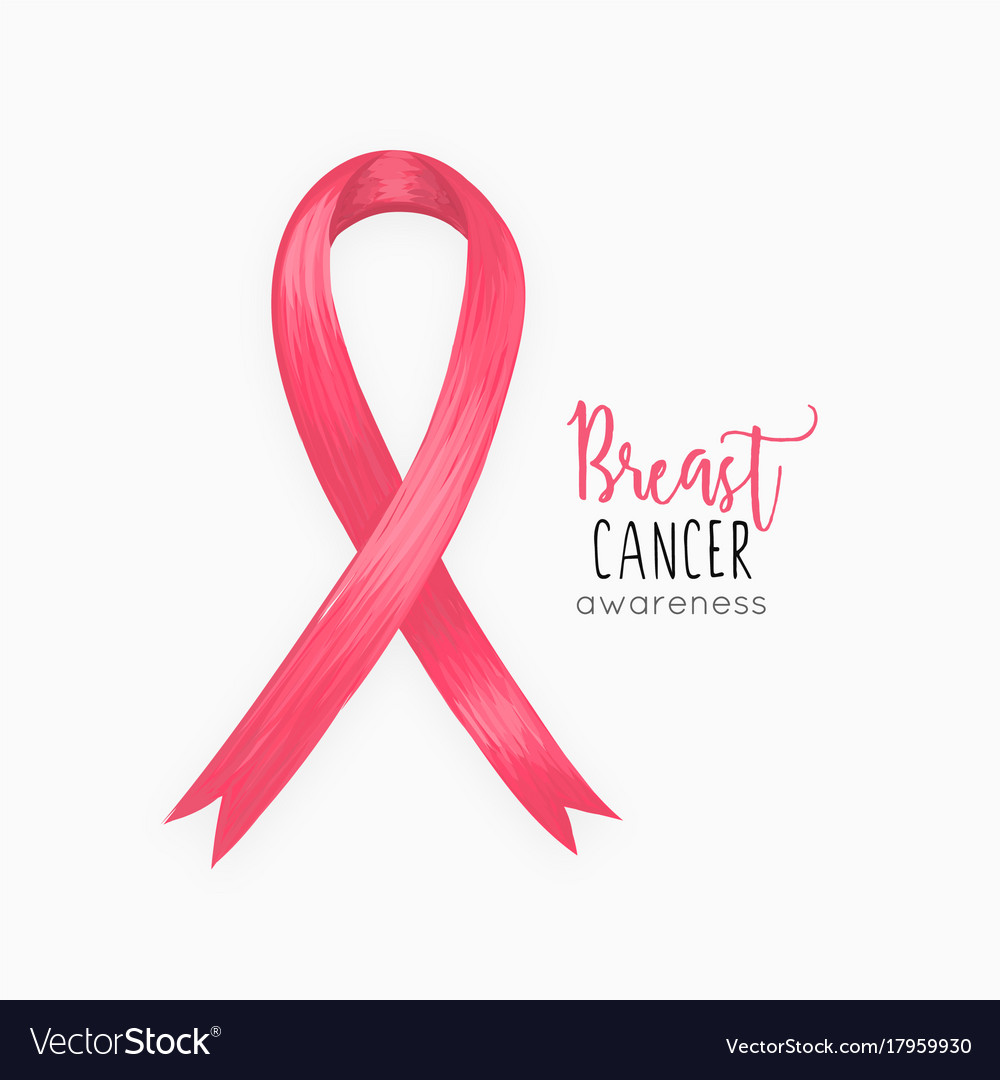 Breast cancer awareness month pink ribbon Vector Image