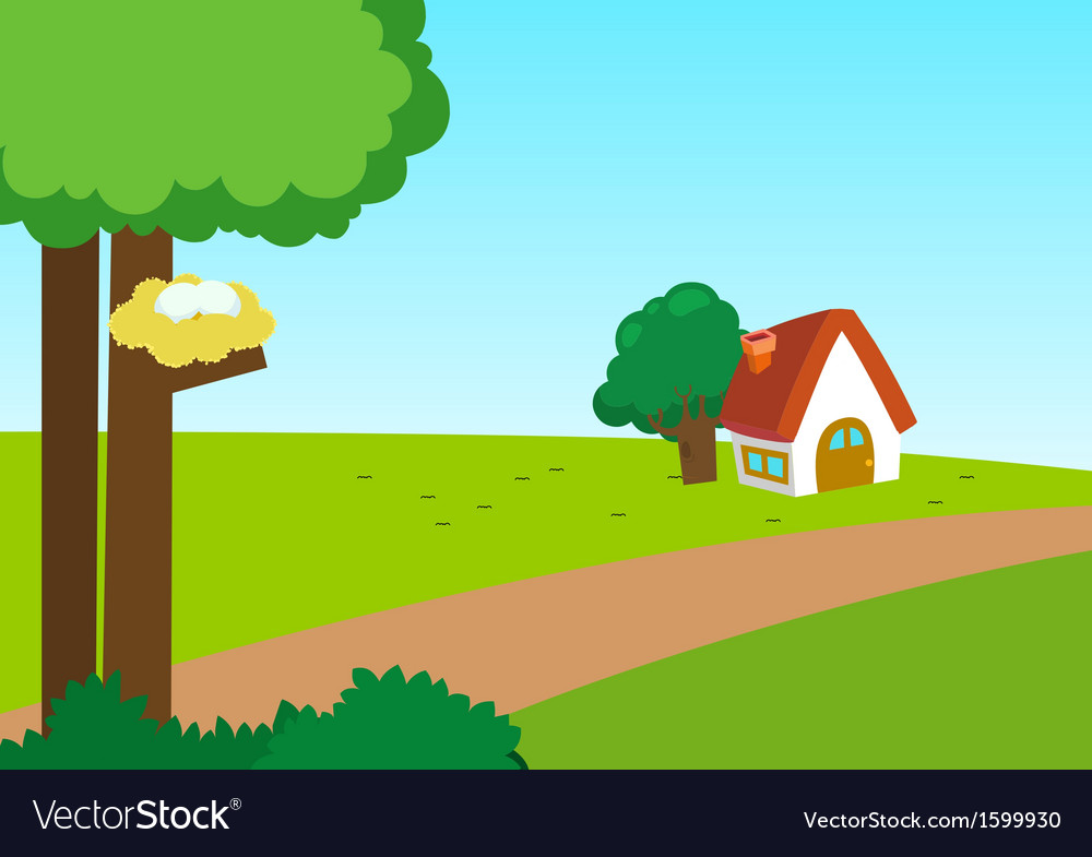 Nests in trees Royalty Free Vector Image - VectorStock