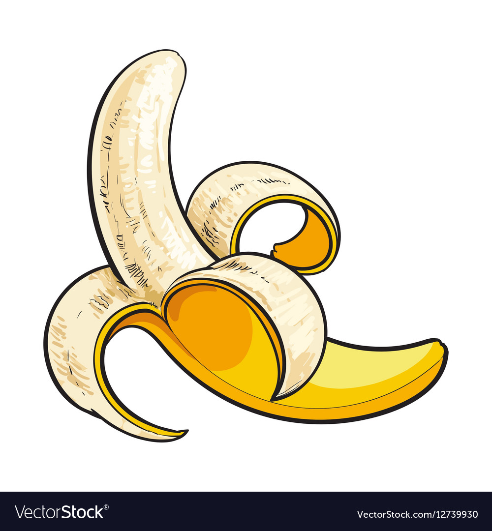 peeled banana drawing