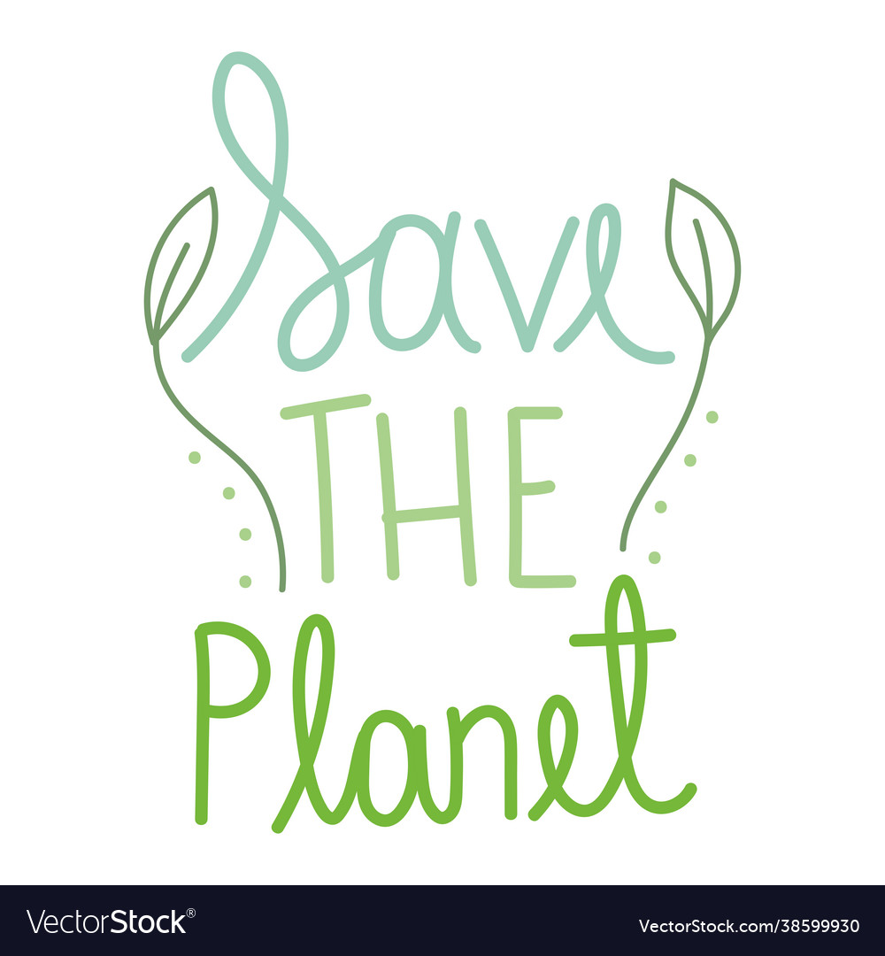 Save planet font Royalty Free Vector Image - VectorStock