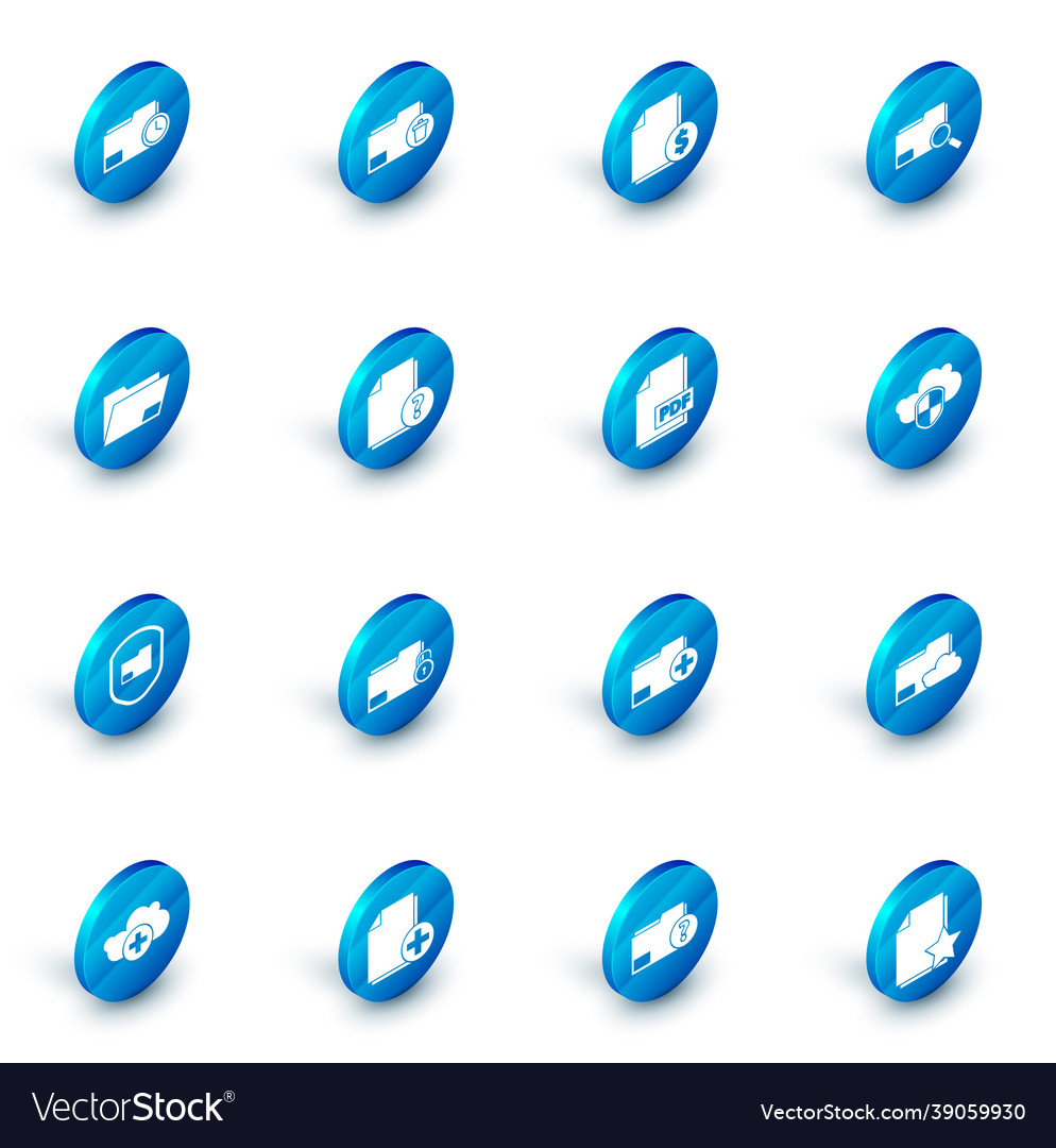 Set delete folder finance document search vector image Set delete folder finance document search
