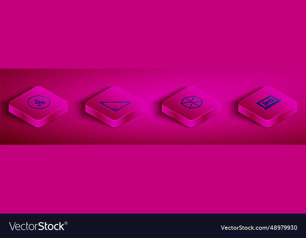 Set isometric line function mathematical symbol vector image Set isometric line function mathematical symbol