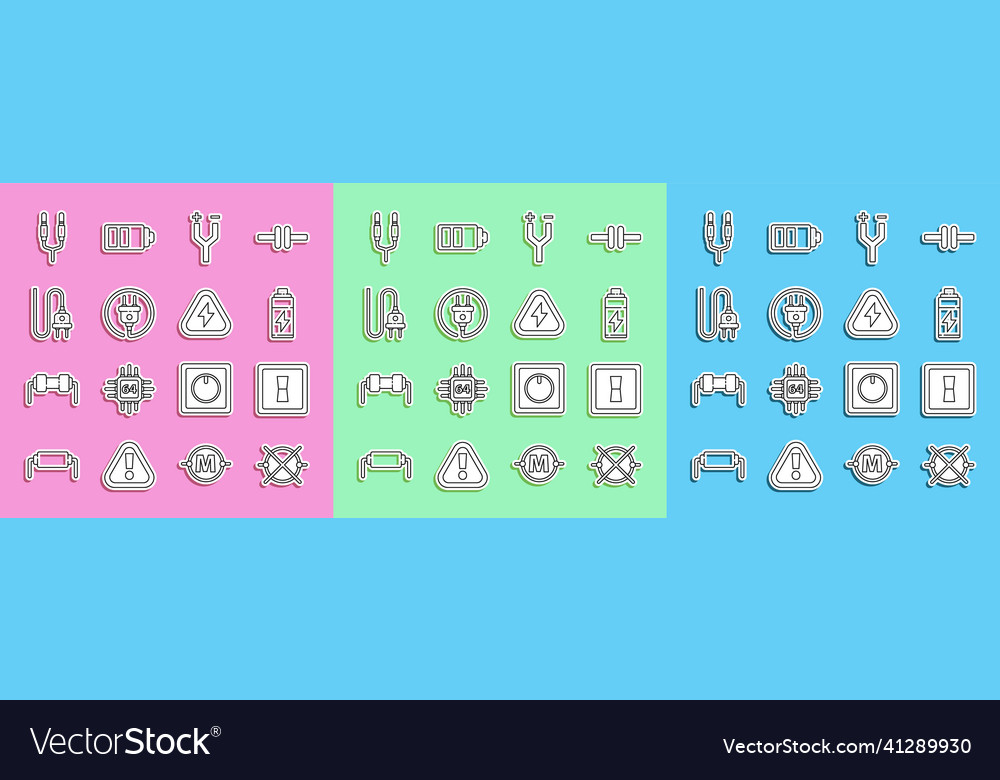Set line electric circuit scheme light switch vector image Set line electric circuit scheme light switch