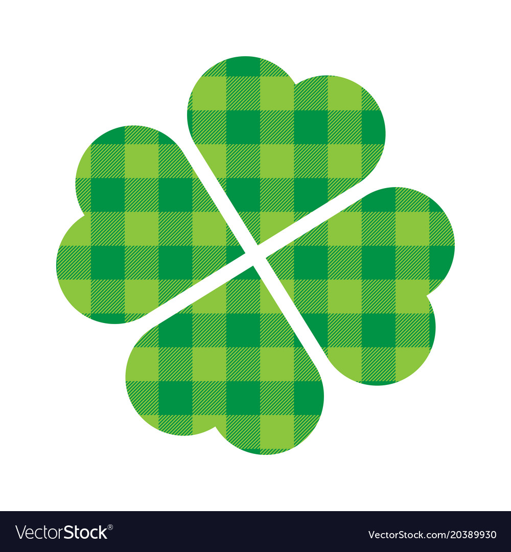 Shamrock Four Leaf Clover Icon Green Lumberjack Vector Image