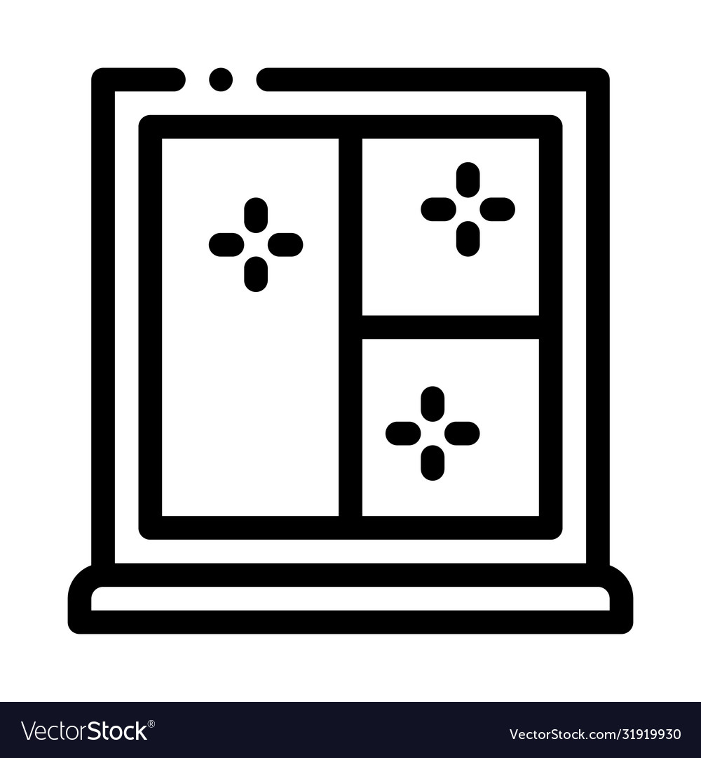 Shockproof glass in window icon outline Royalty Free Vector