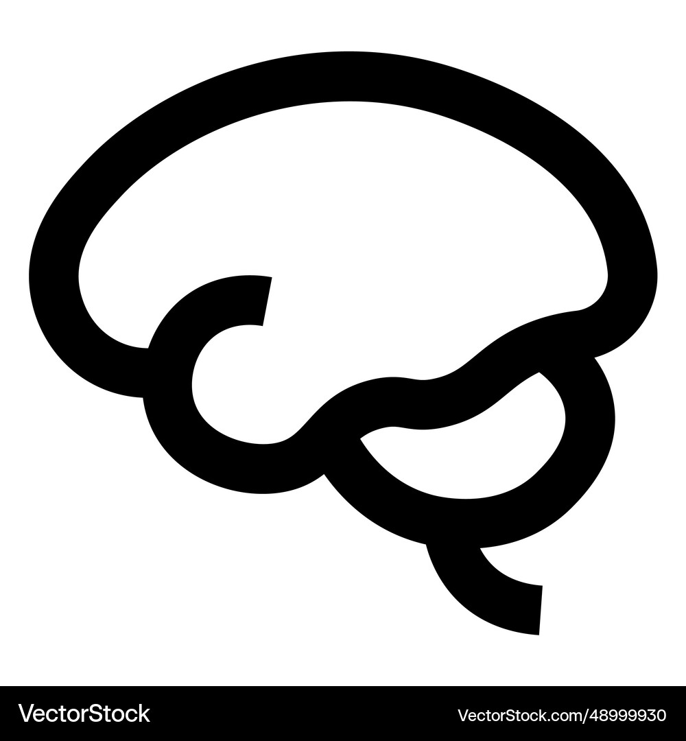 Simple stroke brain icon Royalty Free Vector Image