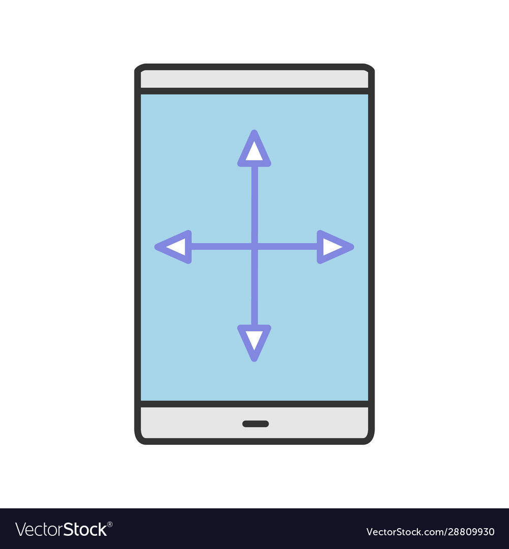 Smartphone display resize color icon vector image Smartphone display resize color icon