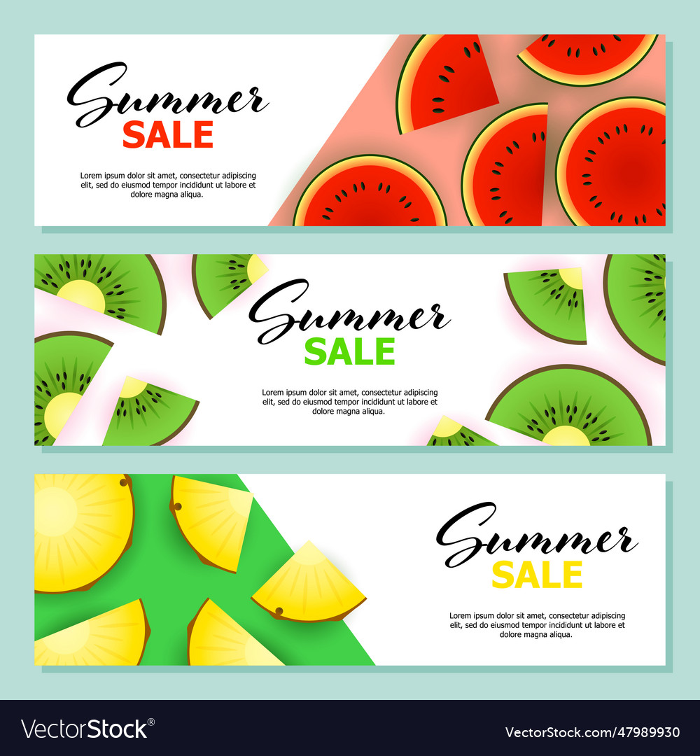 Summer sale letterings set kiwi watermelon