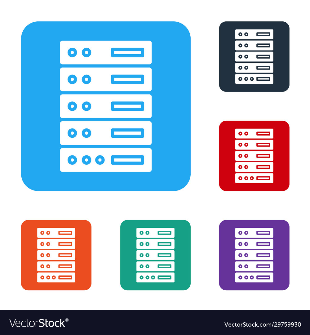 White server data web hosting icon isolated