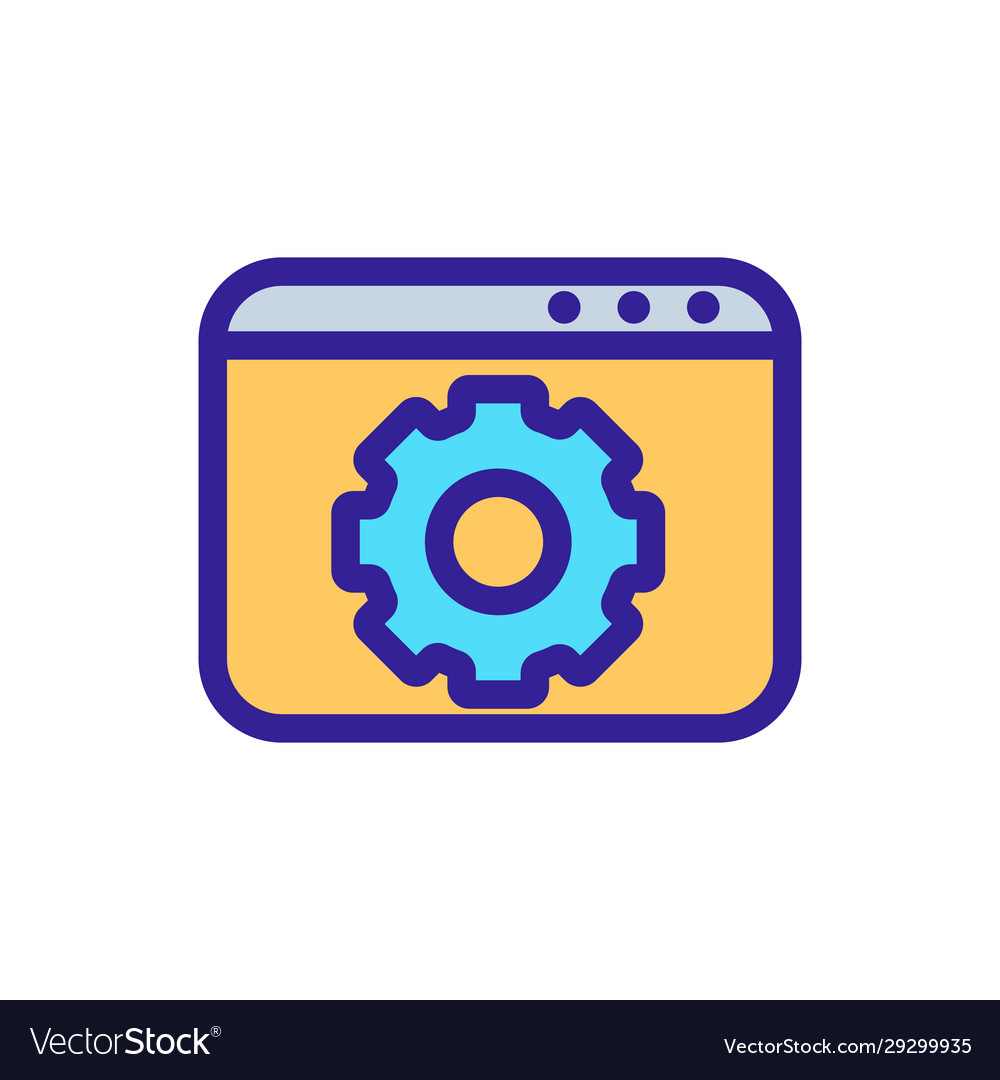 Browser tuning icon isolated contour vector image Browser tuning icon isolated contour