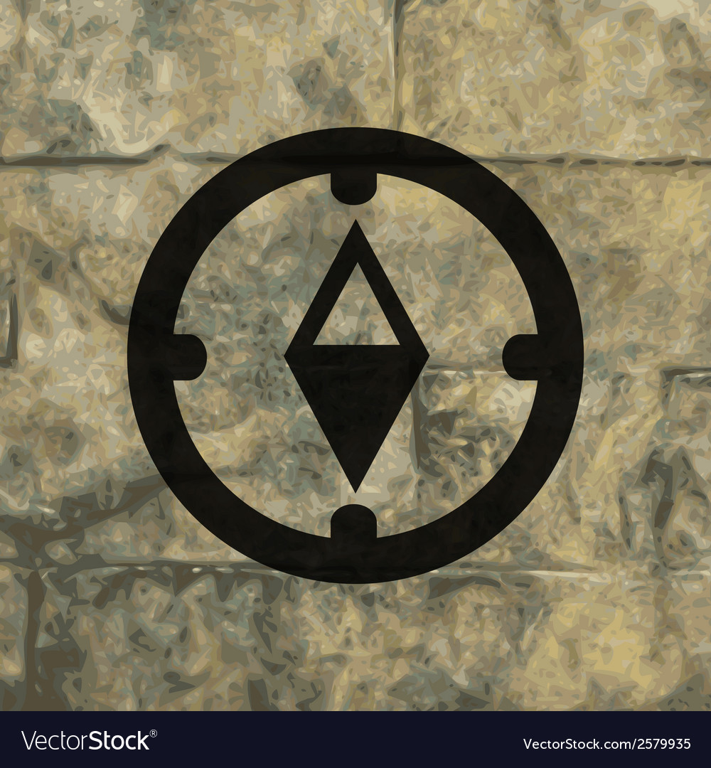 Compass flat modern web button and space for your