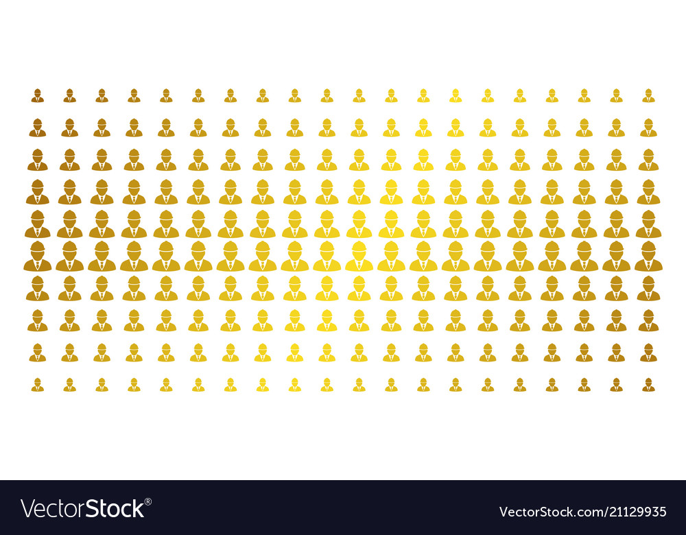 Engineer golden halftone grid