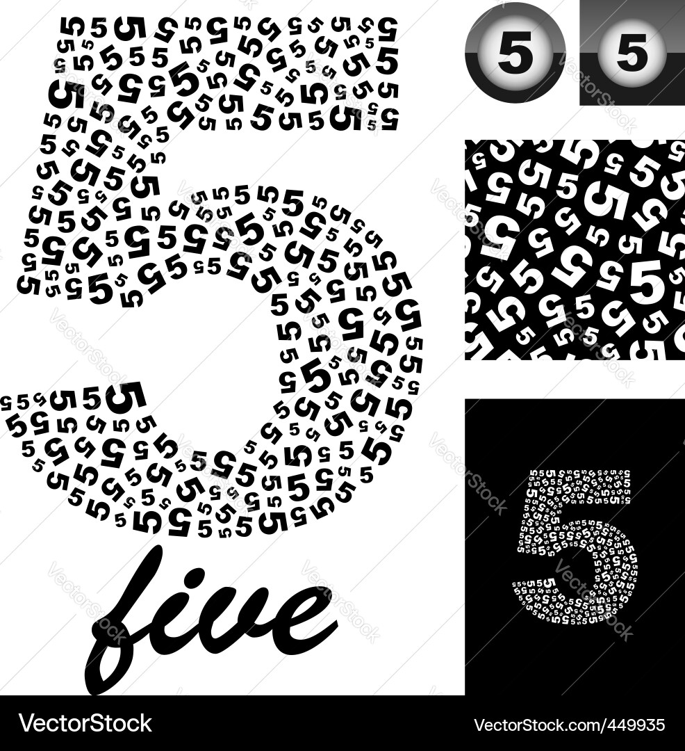 Vector Five Example Five Royalty Free Vector Image - VectorStock