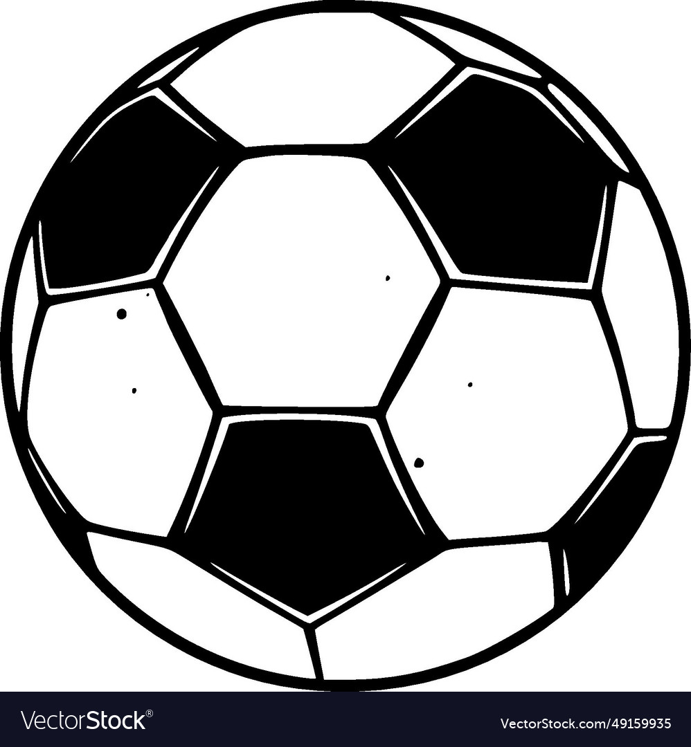 Football - black and white Royalty Free Vector Image