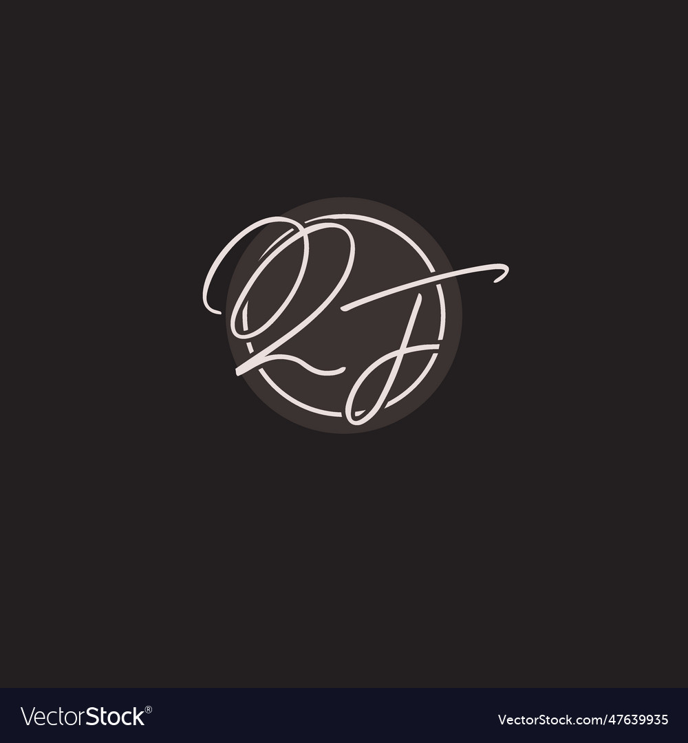 Initials qf logo monogram with simple circle line