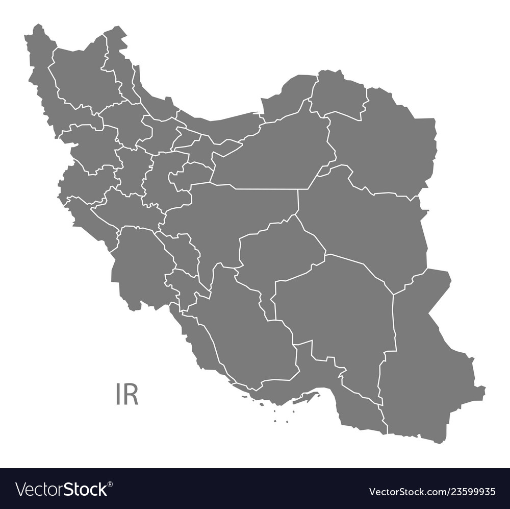 Iran provinces map grey