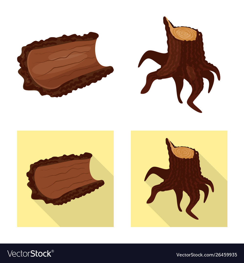 Isolated object tree and raw logo set
