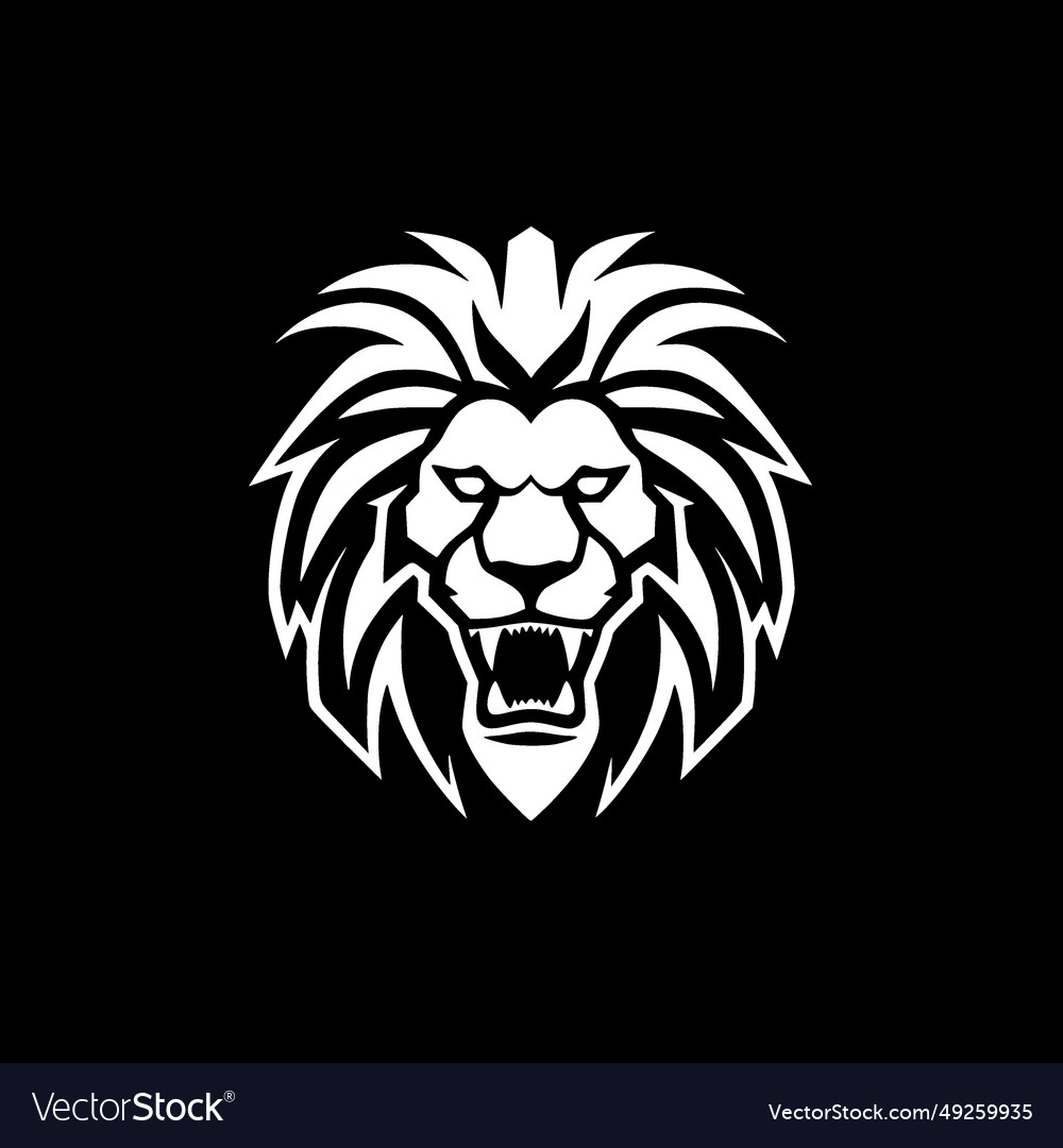 Lion - black and white isolated icon