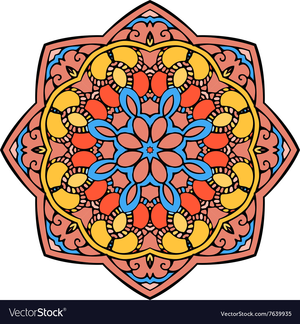 Mandala round zentangle ornament pattern Vector Image