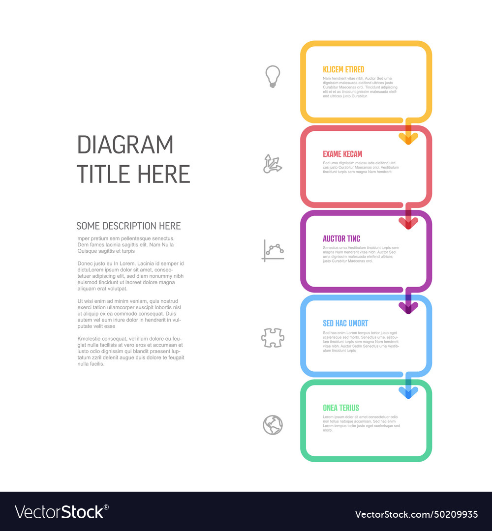 Minimalistic five steps vertical elements vector image Minimalistic five steps vertical elements