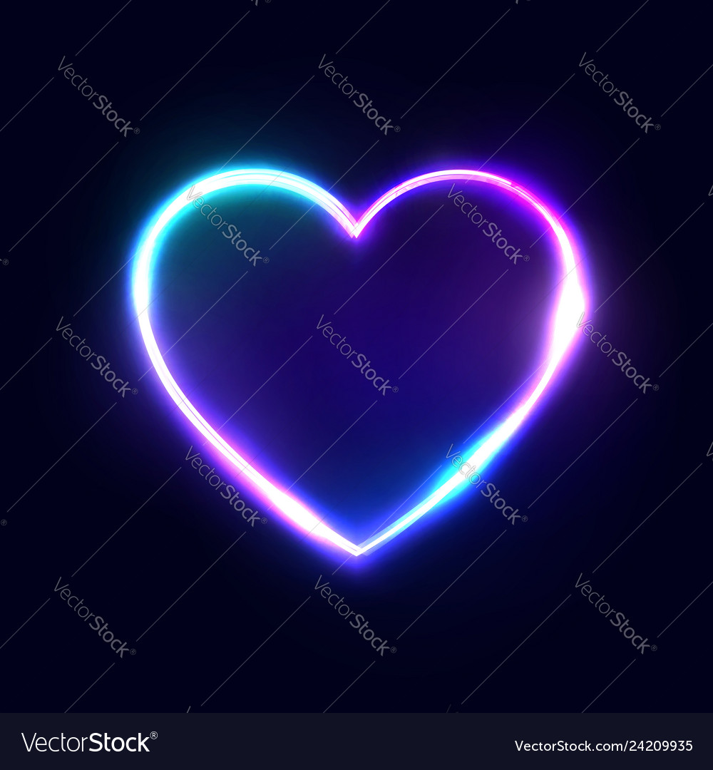 Neon 80s style heart abstract background Vector Image