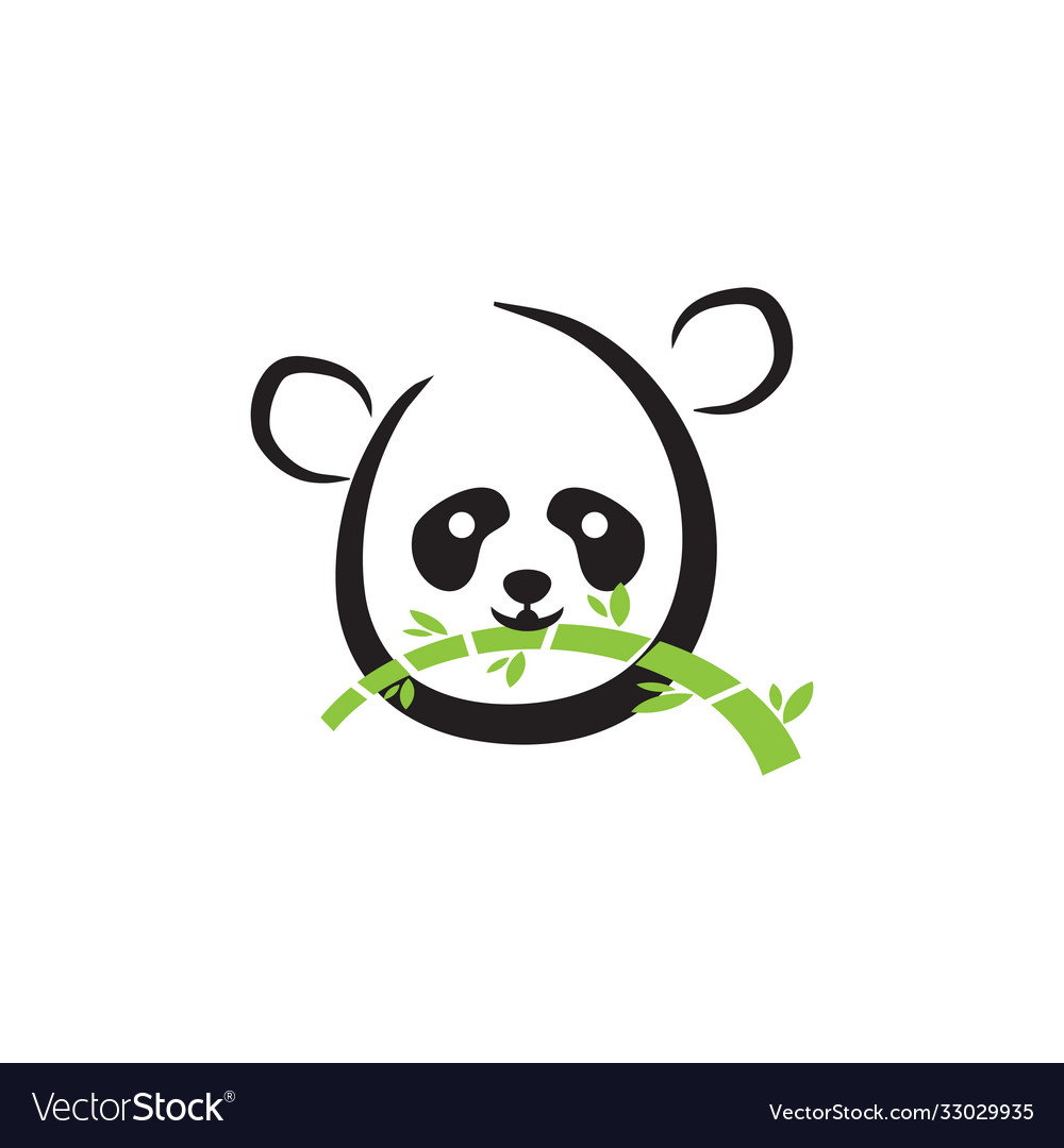 Panda animal logo design template