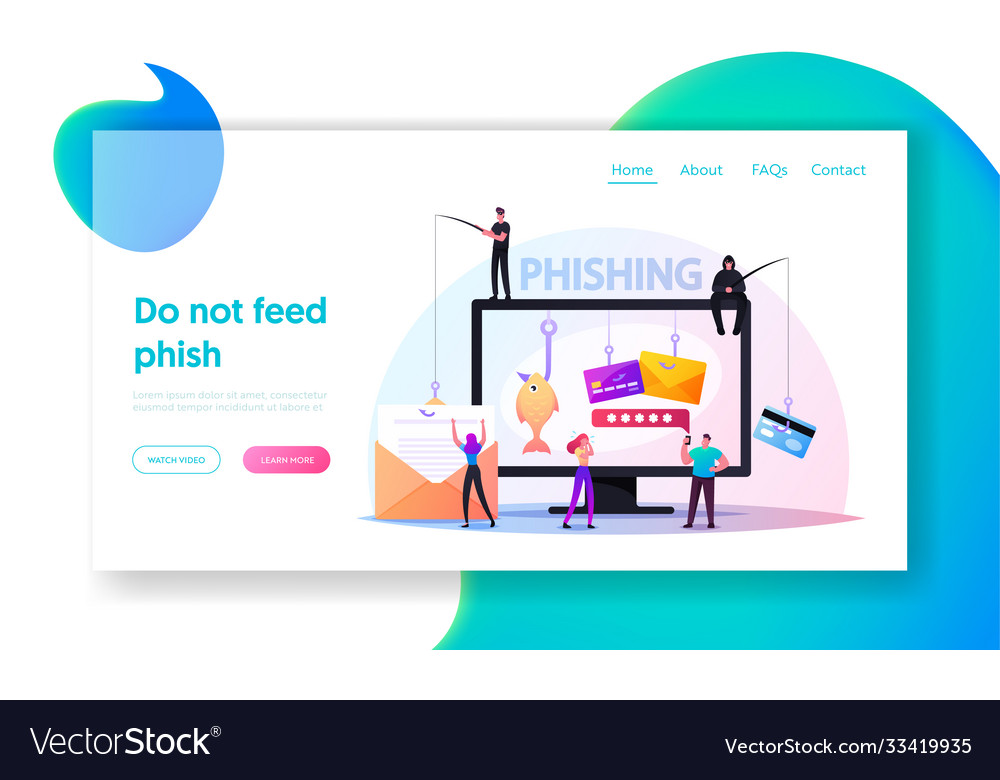 Password phishing hacker attack landing page vector image Password phishing hacker attack landing page
