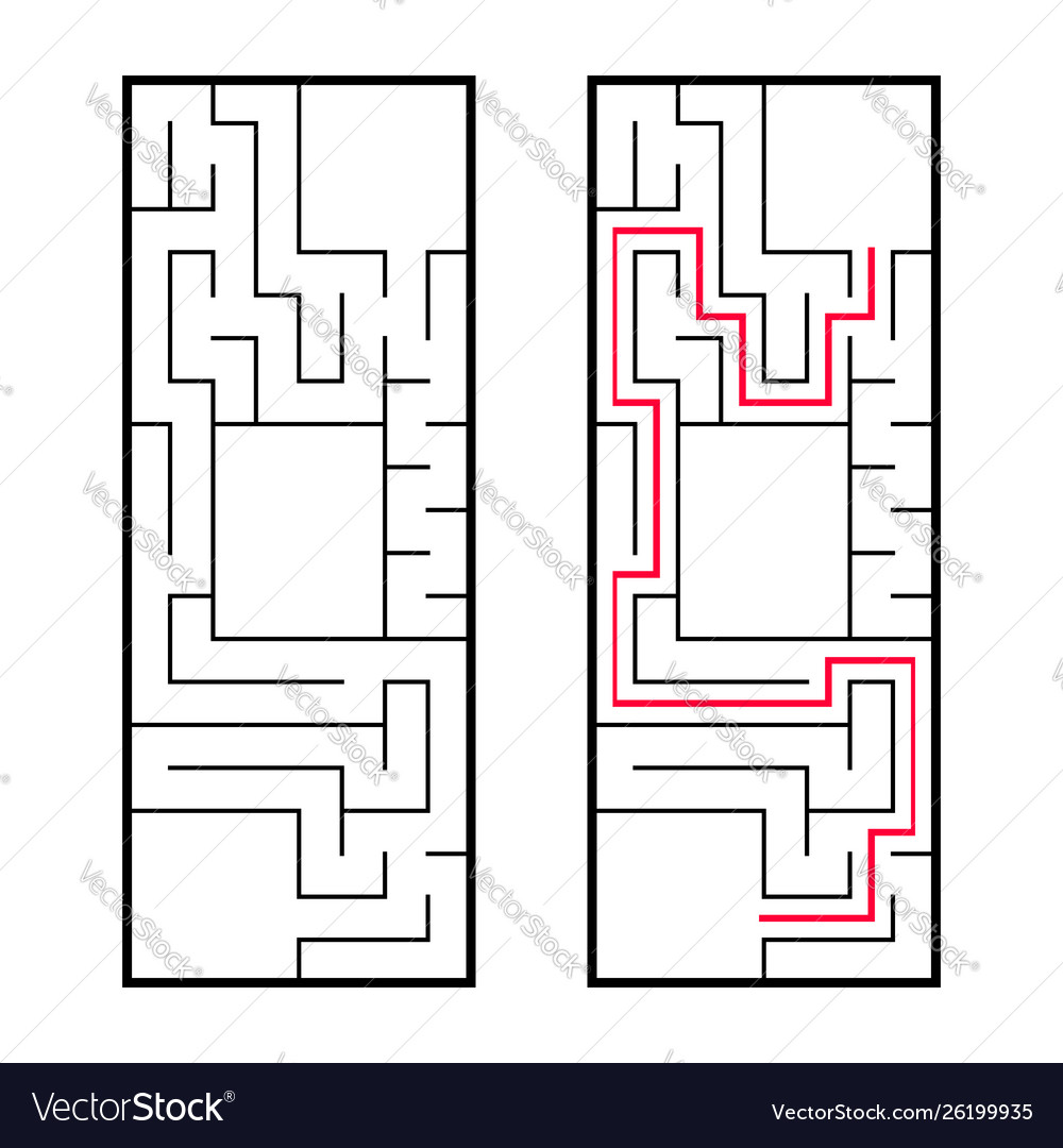 Rectangular labyrinth maze an interesting vector image Rectangular labyrinth maze an interesting