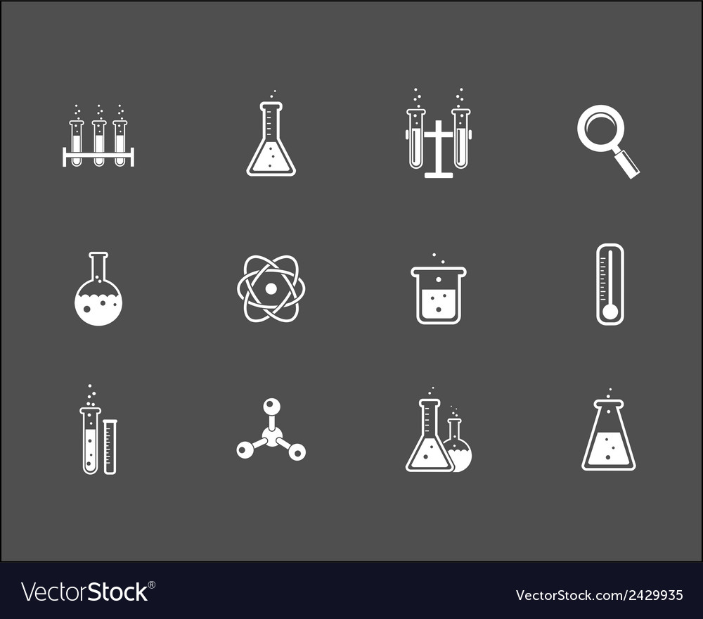 Set science and research icons Royalty Free Vector Image