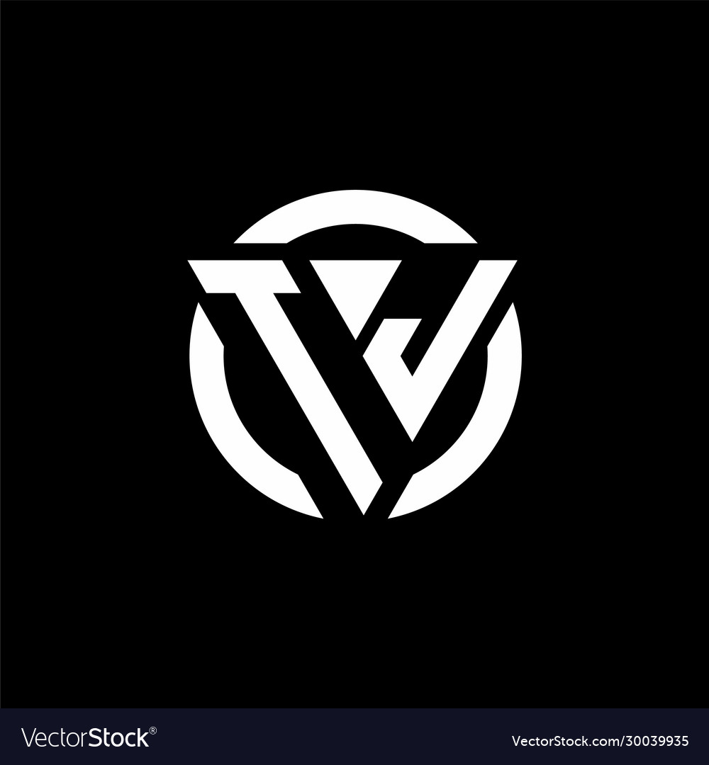 Tj logo with triangle shape and circle rounded Vector Image Tj logo with triangle shape and circle rounded