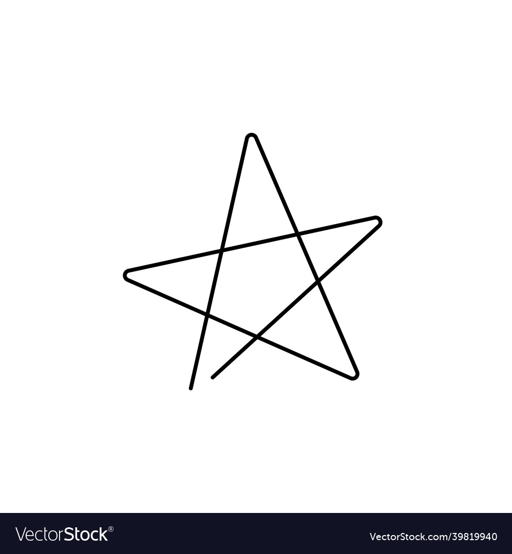 Abstract star as line drawing on white background Vector Image