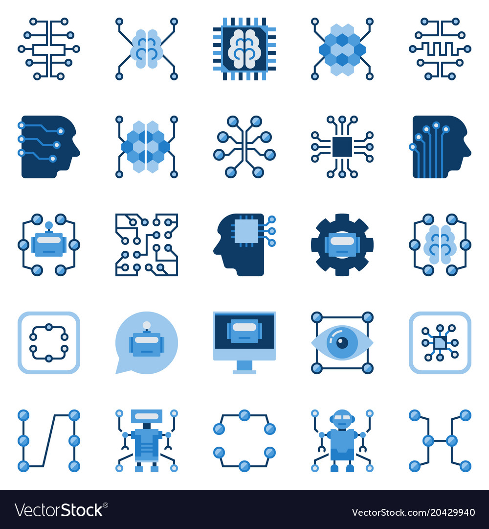 AI & Machine Learning Flat Icons