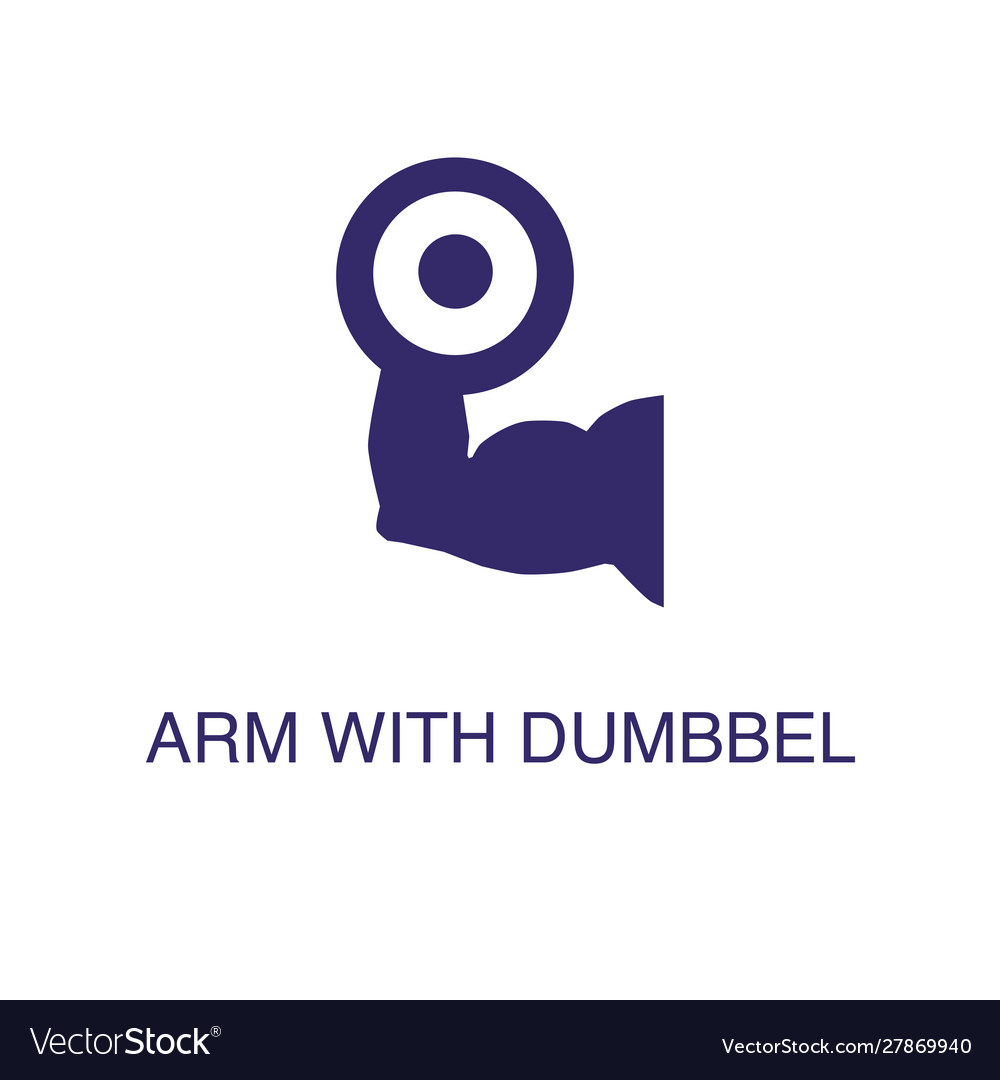 Arm with dumbbel element in flat simple style