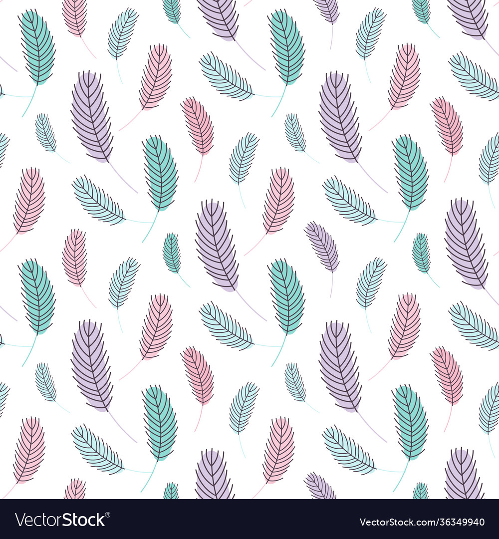 Bird feathers seamless pattern vector image Bird feathers seamless pattern