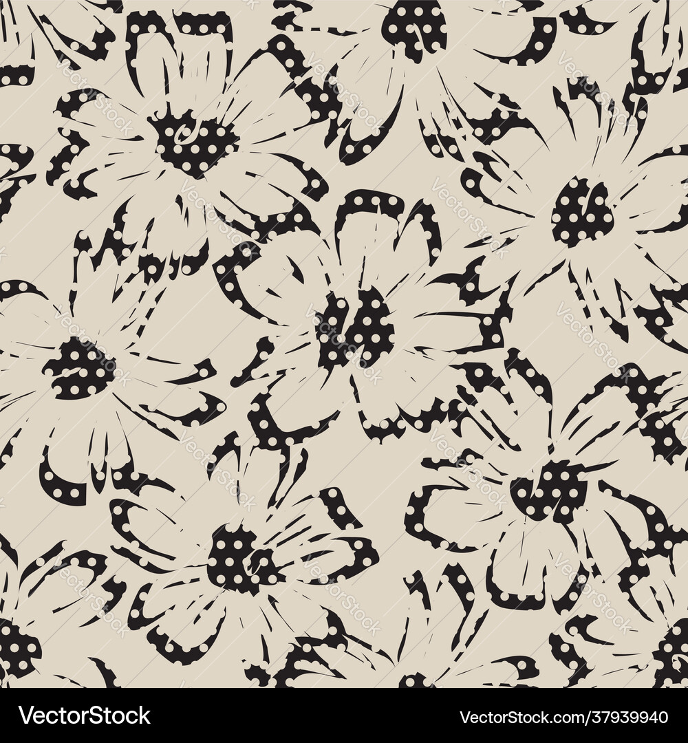 Brown botanical tropical floral seamless pattern Vector Image